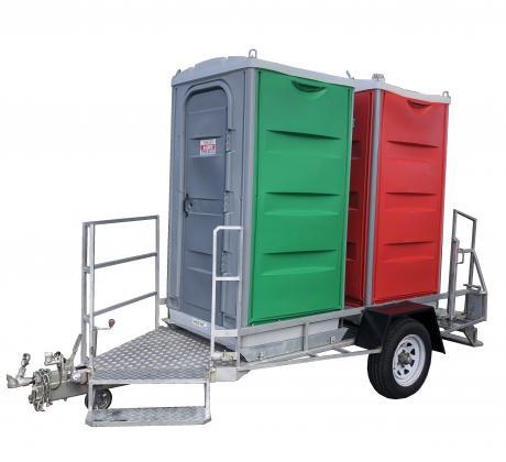 Double toilet on trailer